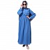 Umbrella abaya with frills- French Blue
